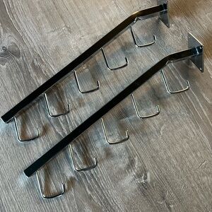 SET OF 2 NEW 18 inch Chrome J-Hook Waterfall Wall Mount